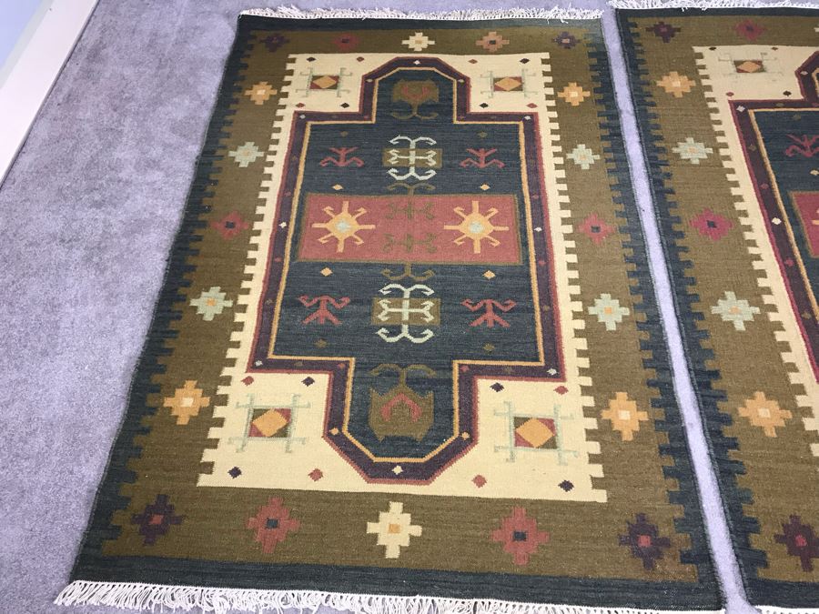 Pair Of Wool Area Rugs From India 6' X 4'1' [Photo 4]