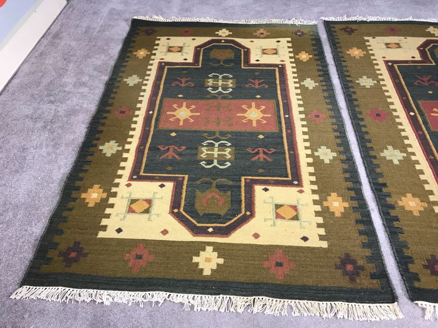Pair Of Wool Area Rugs From India 6' X 4'1' [Photo 3]