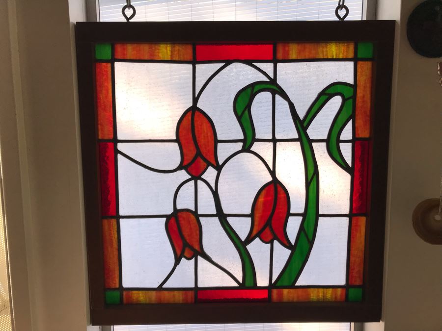One-Of-A-Kind Hand Crafted Artist Stained Glass Window By Maria Christina Becker 23 X 23 [Photo 6]
