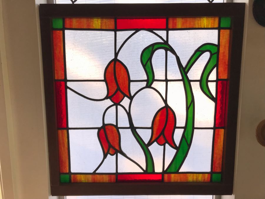 One-Of-A-Kind Hand Crafted Artist Stained Glass Window By Maria Christina Becker 23 X 23 [Photo 1]
