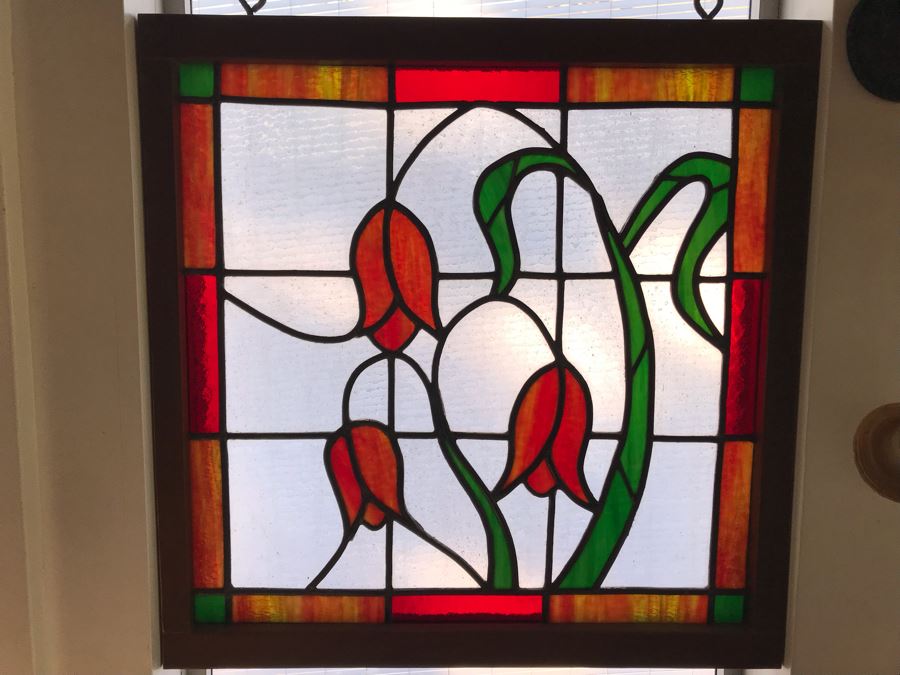 One-Of-A-Kind Hand Crafted Artist Stained Glass Window By Maria Christina Becker 23 X 23 [Photo 2]