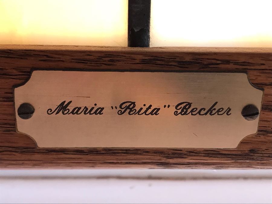 One-Of-A-Kind Hand Crafted Artist Stained Glass Window Depicting Native American Basket Weaving By Maria 'Rita' Becker 24 X 32 [Photo 13]