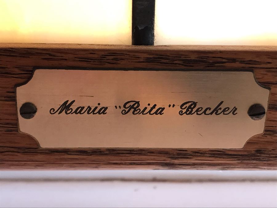 One-Of-A-Kind Hand Crafted Artist Stained Glass Window Depicting Native American Basket Weaving By Maria 'Rita' Becker 24 X 32 [Photo 12]