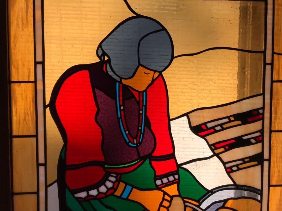 One-Of-A-Kind Hand Crafted Artist Stained Glass Window By Maria 'Rita' Becker 24 X 32 [Photo 5]