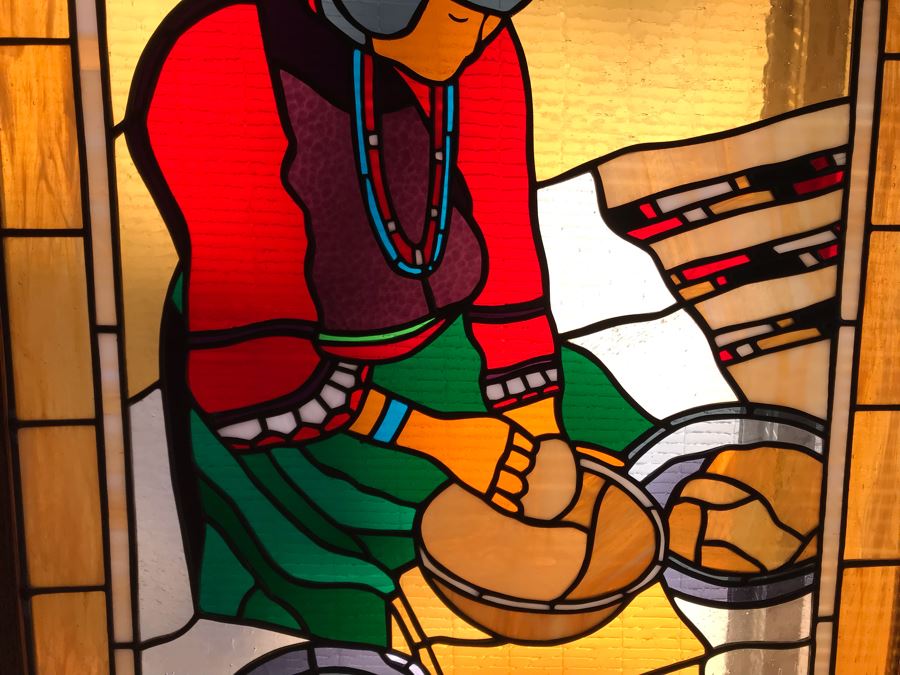 One-Of-A-Kind Hand Crafted Artist Stained Glass Window By Maria 'Rita' Becker 24 X 32 [Photo 6]