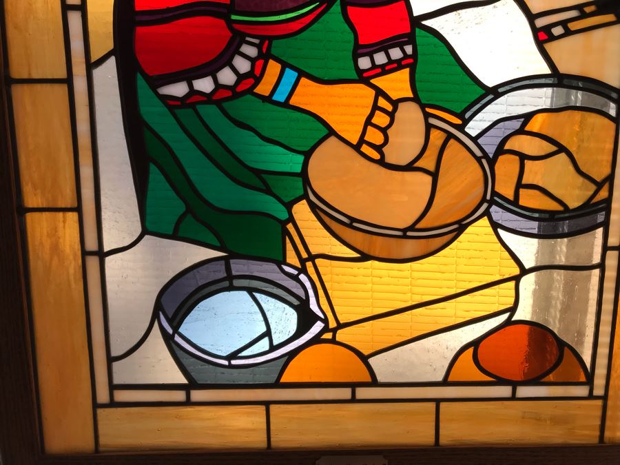 One-Of-A-Kind Hand Crafted Artist Stained Glass Window By Maria 'Rita' Becker 24 X 32 [Photo 7]