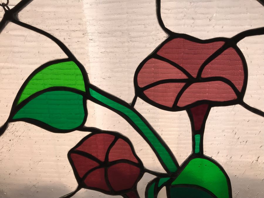 Pair Of Round One-Of-A-Kind Hand Crafted Artist Stained Glass Windows By Maria 'Rita' Becker 13.5R [Photo 9]