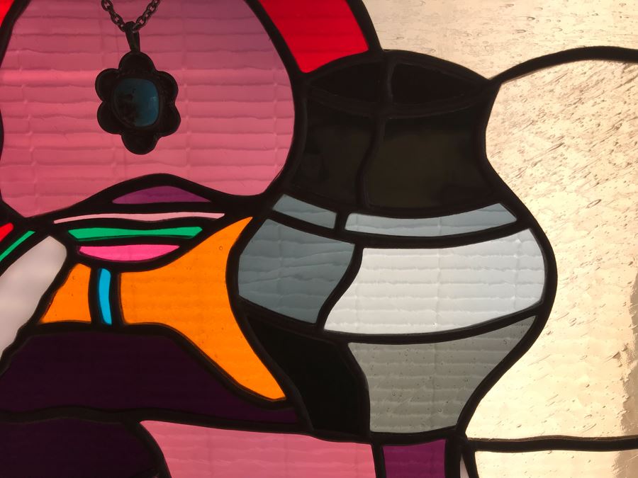 One-Of-A-Kind Hand Crafted Artist Stained Glass Window Titled 'Ode To Maria Martinez Native American Pottery' By Maria 'Rita' Becker 24 X 32 [Photo 6]