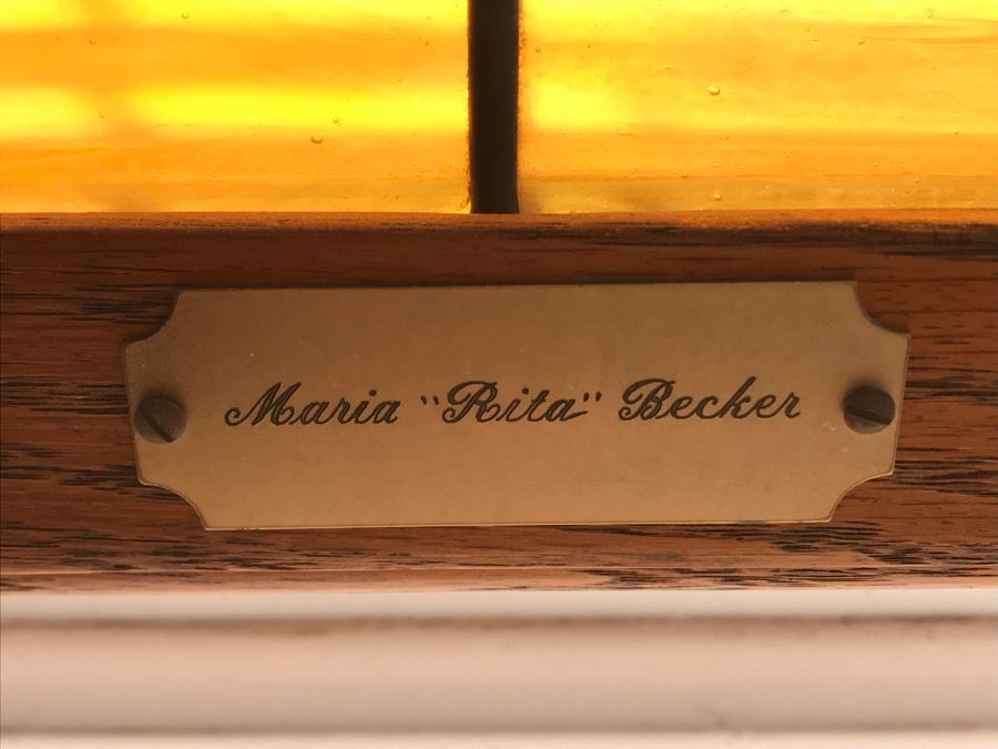 One-Of-A-Kind Hand Crafted Artist Stained Glass Window Titled 'Ode To Maria Martinez Native American Pottery' By Maria 'Rita' Becker 24 X 32 [Photo 11]