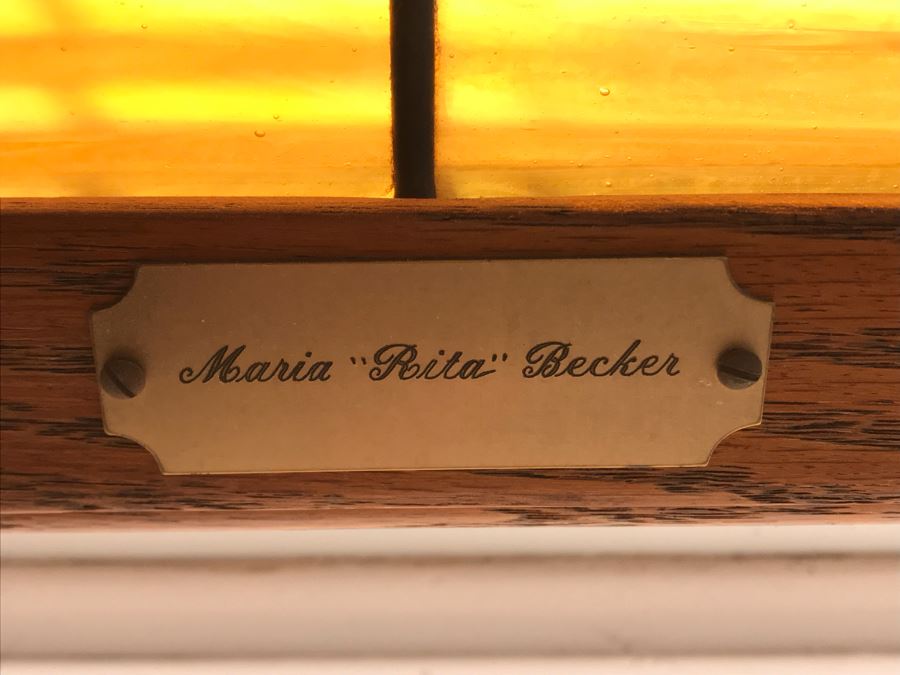 One-Of-A-Kind Hand Crafted Artist Stained Glass Window Titled 'Ode To Maria Martinez Native American Pottery' By Maria 'Rita' Becker 24 X 32 [Photo 12]