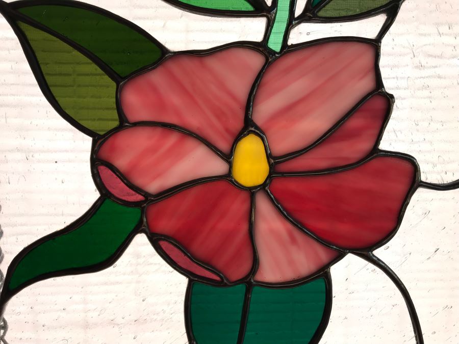 Pair Of Round One-Of-A-Kind Hand Crafted Artist Stained Glass Windows By Maria 'Rita' Becker 13.5R [Photo 6]