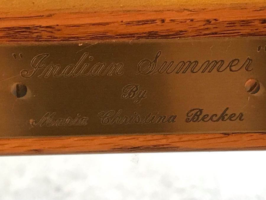 Stunning Large One-Of-A-Kind Hand Crafted Artist Stained Glass Window Titled 'Indian Summer' By Maria Christina Becker 40 X 50 Retailed For $2,500 In 1970s [Photo 21]