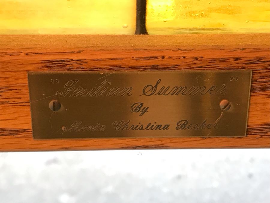 Stunning Large One-Of-A-Kind Hand Crafted Artist Stained Glass Window Titled 'Indian Summer' By Maria Christina Becker 40 X 50 Retailed For $2,500 In 1970s [Photo 19]