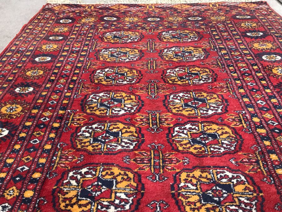 Vintage Hand Knotted Wool Turkish Persian Area Rug 6'2' X 4'2' [Photo 14]