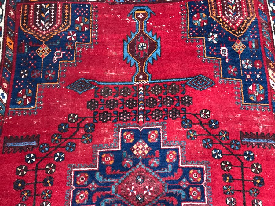 Vintage Hand Knotted Wool Persian Area Rug 6'8' X 5'1' [Photo 15]