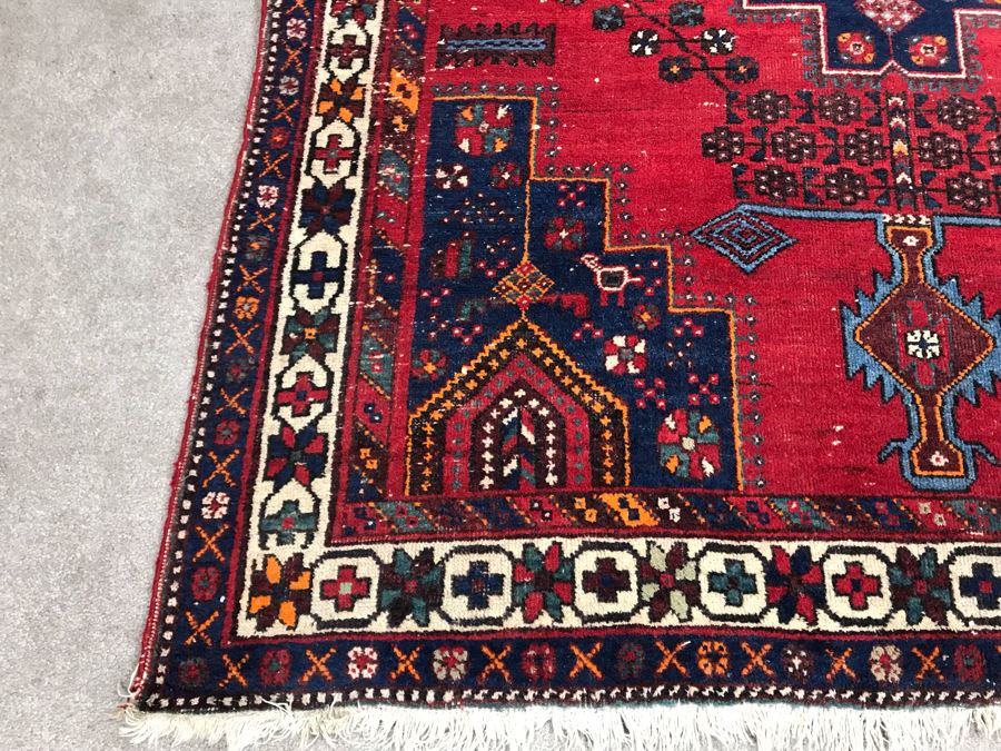 Vintage Hand Knotted Wool Persian Area Rug 6'8' X 5'1' [Photo 14]