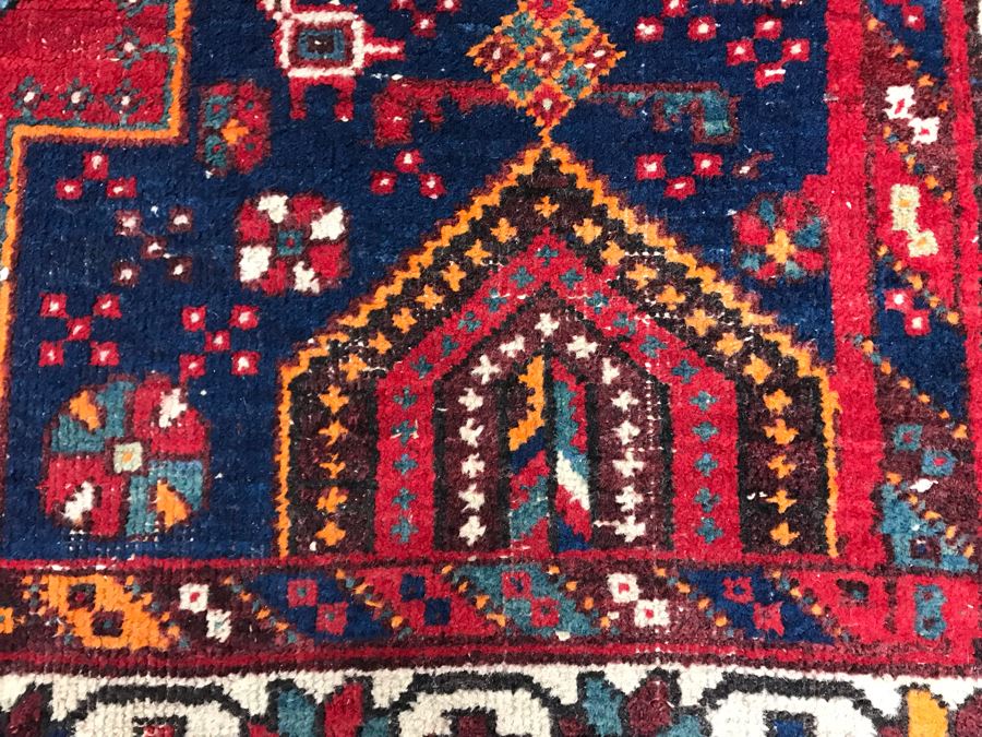 Vintage Hand Knotted Wool Persian Area Rug 6'8' X 5'1' [Photo 9]