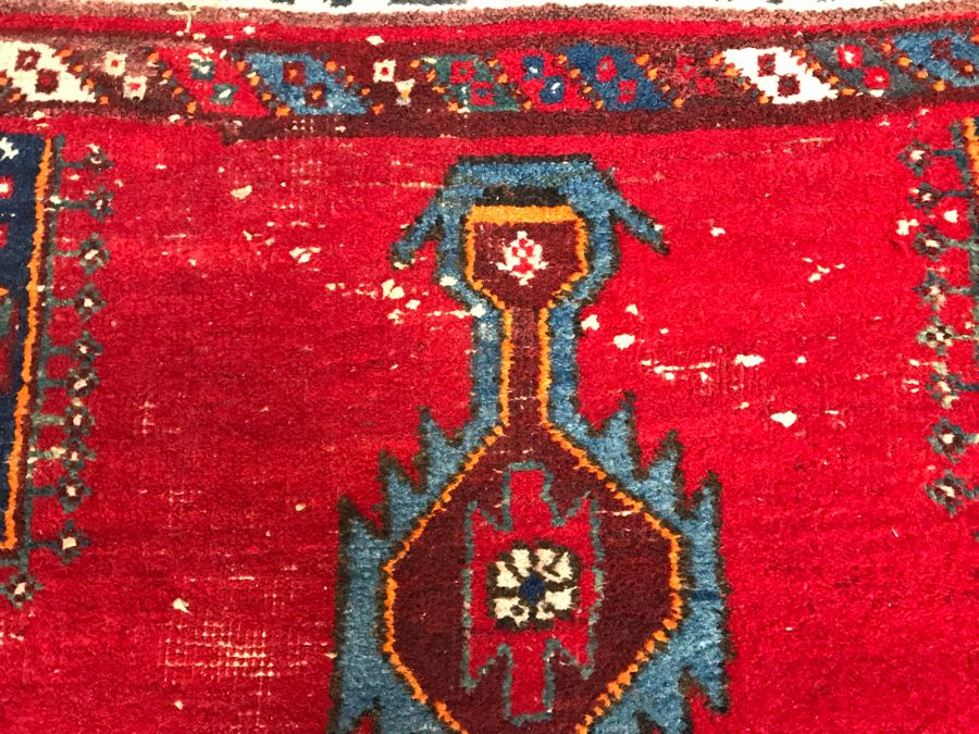 Vintage Hand Knotted Wool Persian Area Rug 6'8' X 5'1' [Photo 17]