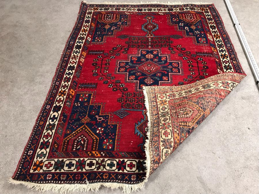 Vintage Hand Knotted Wool Persian Area Rug 6'8' X 5'1' [Photo 20]