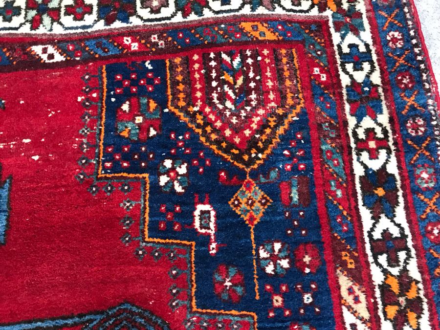 Vintage Hand Knotted Wool Persian Area Rug 6'8' X 5'1' [Photo 18]
