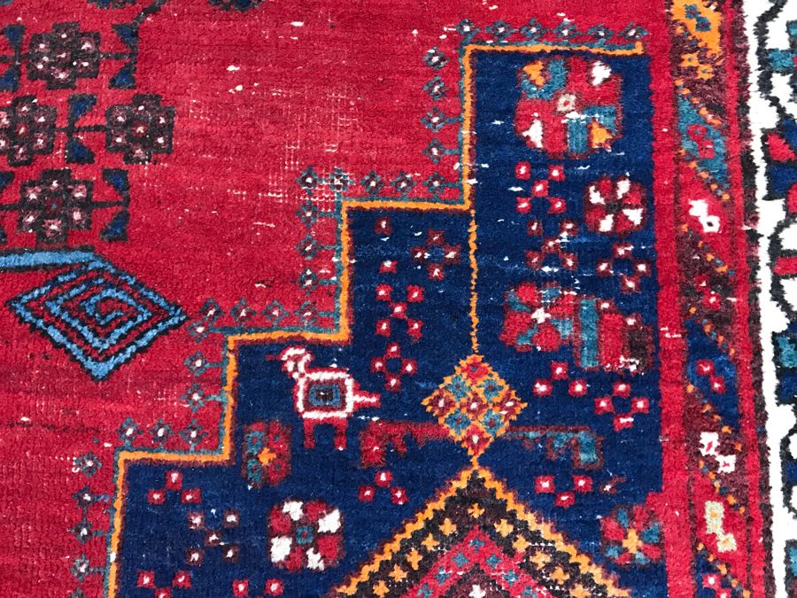 Vintage Hand Knotted Wool Persian Area Rug 6'8' X 5'1' [Photo 7]