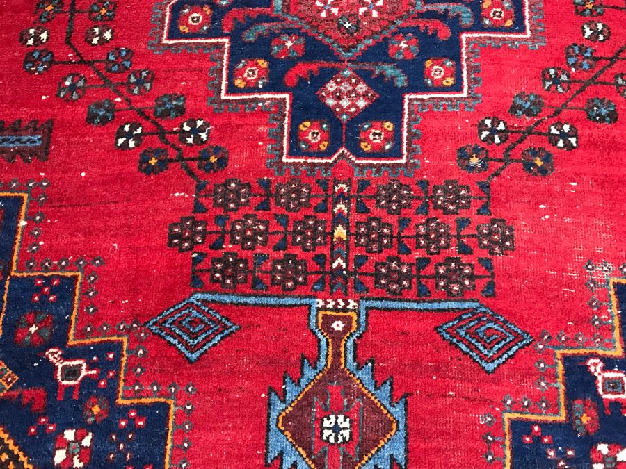Vintage Hand Knotted Wool Persian Area Rug 6'8' X 5'1' [Photo 11]