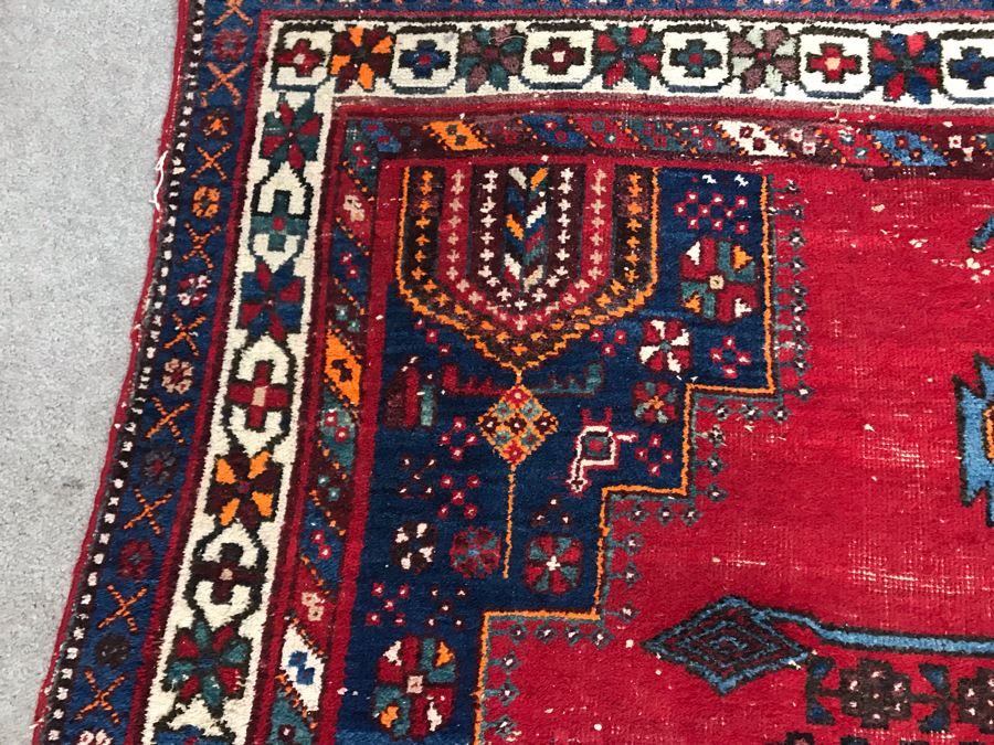 Vintage Hand Knotted Wool Persian Area Rug 6'8' X 5'1' [Photo 19]
