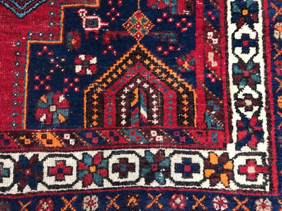 Vintage Hand Knotted Wool Persian Area Rug 6'8' X 5'1' [Photo 8]