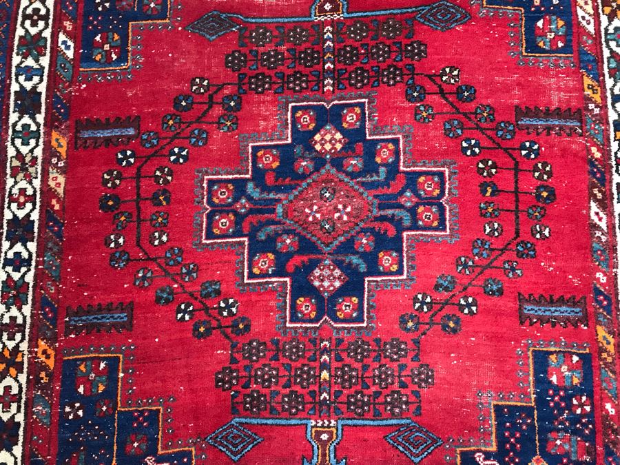 Vintage Hand Knotted Wool Persian Area Rug 6'8' X 5'1' [Photo 12]
