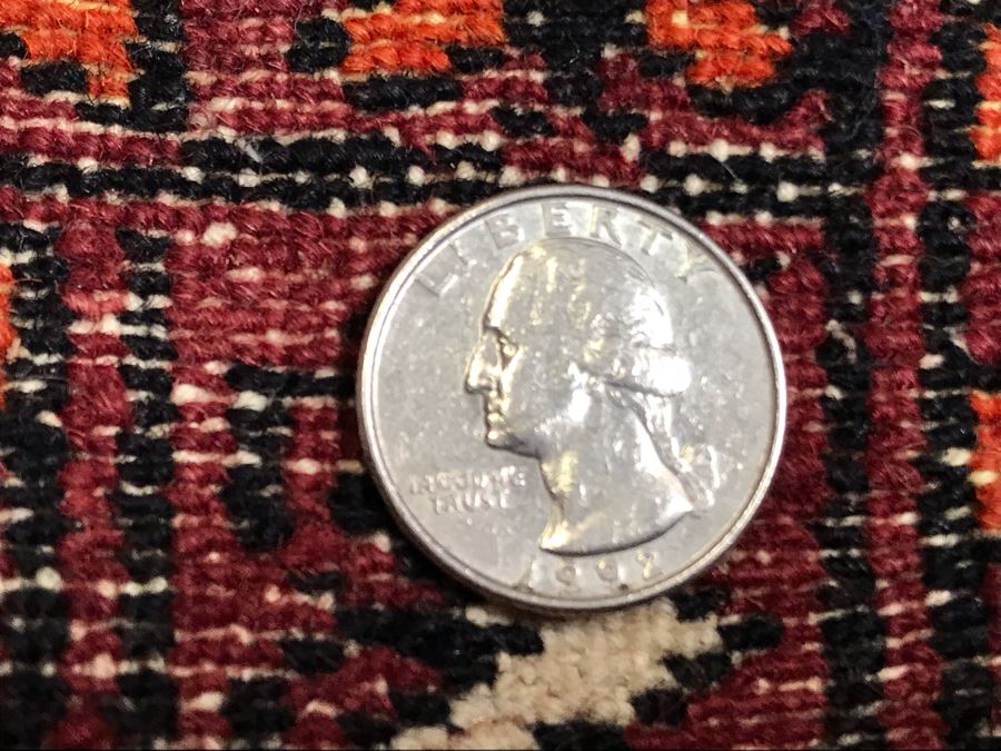 Vintage Hand Knotted Wool Rug Made In Pakistan 2'2' X 1'7' [Photo 10]