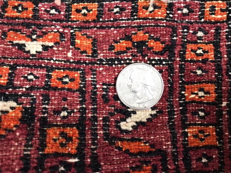 Vintage Hand Knotted Wool Rug Made In Pakistan 2'2' X 1'7' [Photo 9]