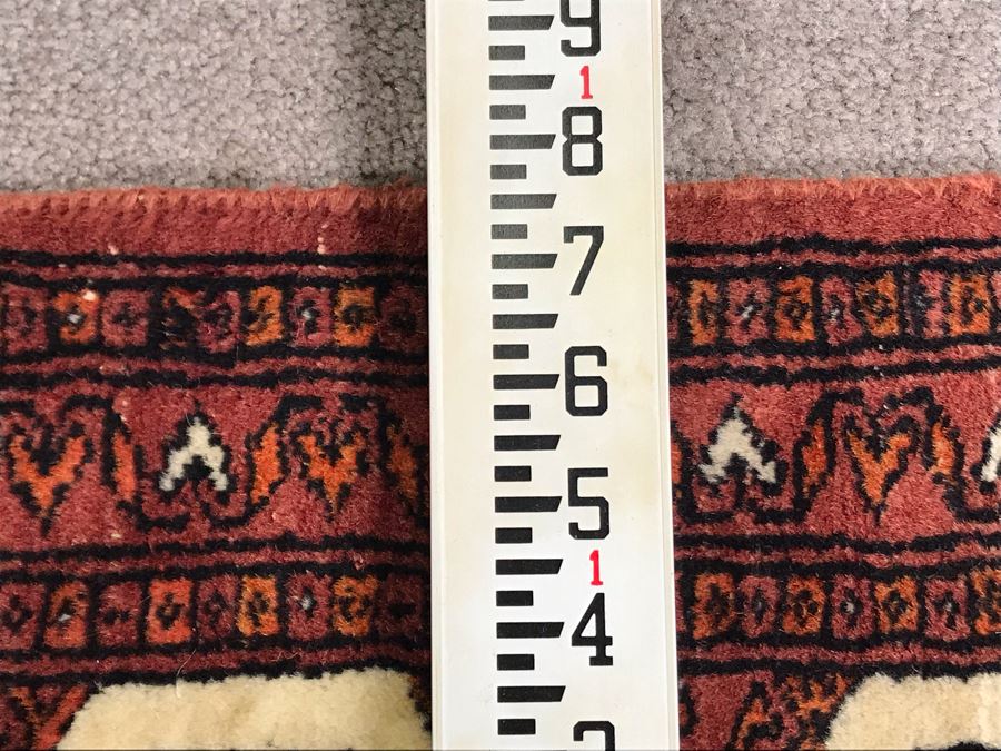 Vintage Hand Knotted Wool Rug Made In Pakistan 2'2' X 1'7' [Photo 15]