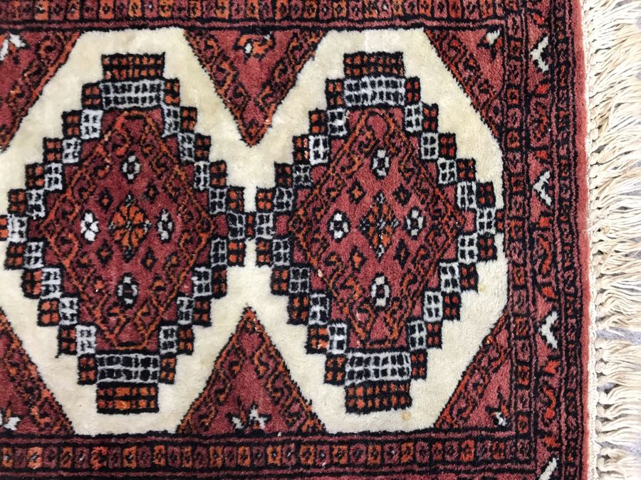 Vintage Hand Knotted Wool Rug Made In Pakistan 2'2' X 1'7' [Photo 8]