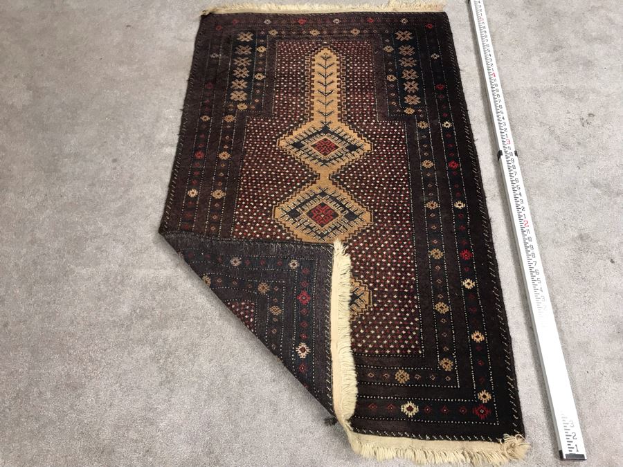 Vintage Hand Knotted Wool Persian Area Rug 5'2' X 3'2' [Photo 12]