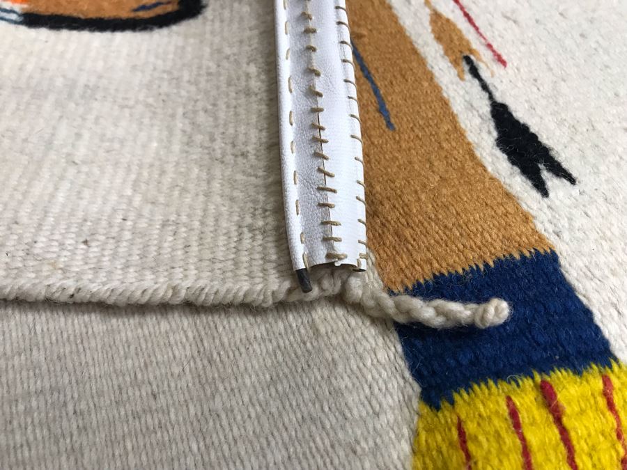 Vintage Navajo Native American Woven Textile Rug Depicting Yei Figures 5' X 2'7' [Photo 14]