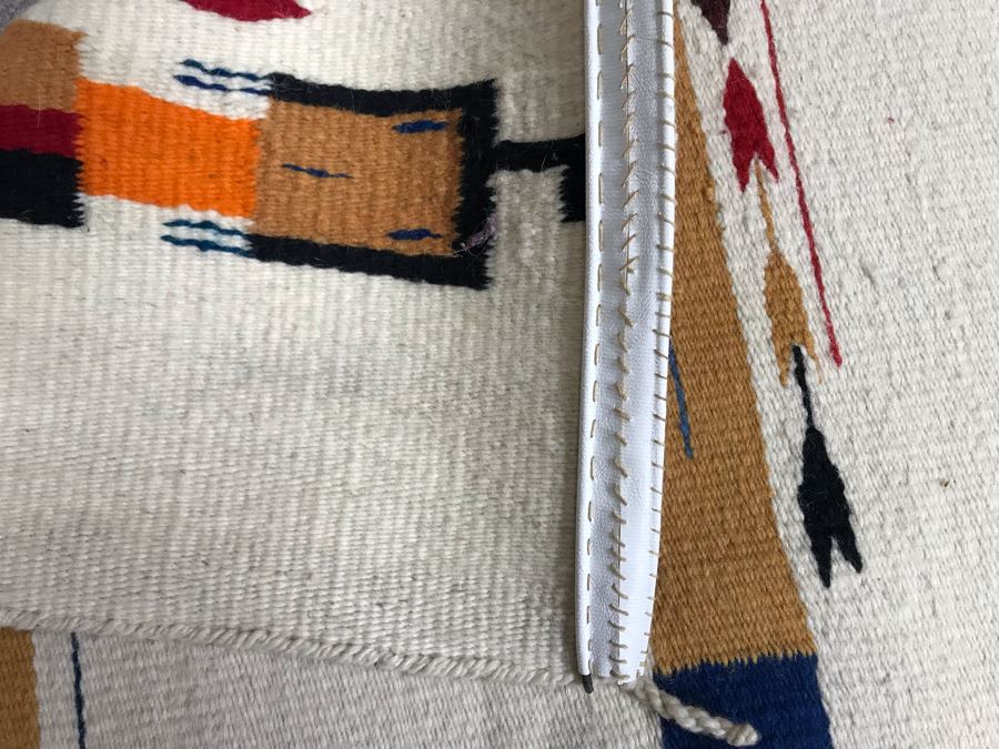 Vintage Navajo Native American Woven Textile Rug Depicting Yei Figures 5' X 2'7' [Photo 13]