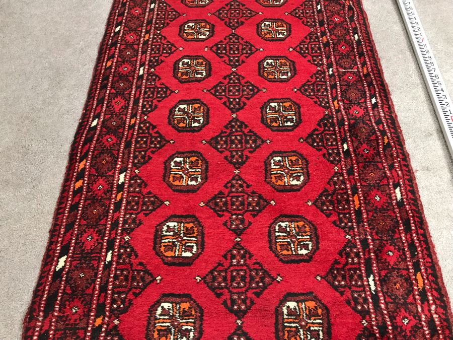 Vintage Hand Knotted Wool Perisan Runner Rug 9'1' X 2'9' [Photo 8]
