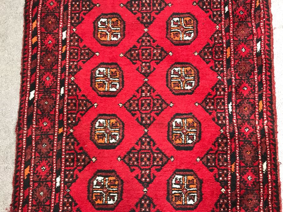 Vintage Hand Knotted Wool Perisan Runner Rug 9'1' X 2'9' [Photo 11]