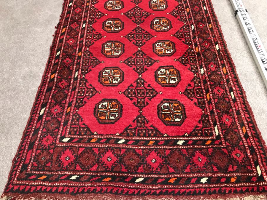 Vintage Hand Knotted Wool Perisan Runner Rug 9'1' X 2'9' [Photo 5]