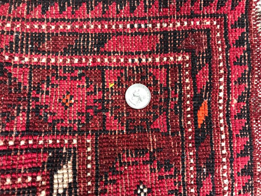 Vintage Hand Knotted Wool Perisan Runner Rug 9'1' X 2'9' [Photo 13]