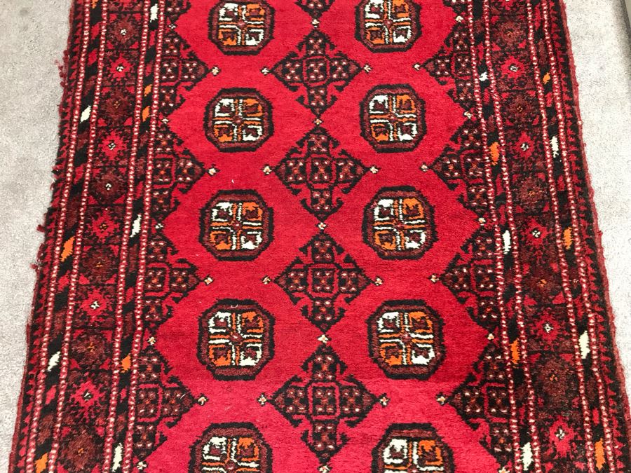 Vintage Hand Knotted Wool Perisan Runner Rug 9'1' X 2'9' [Photo 7]