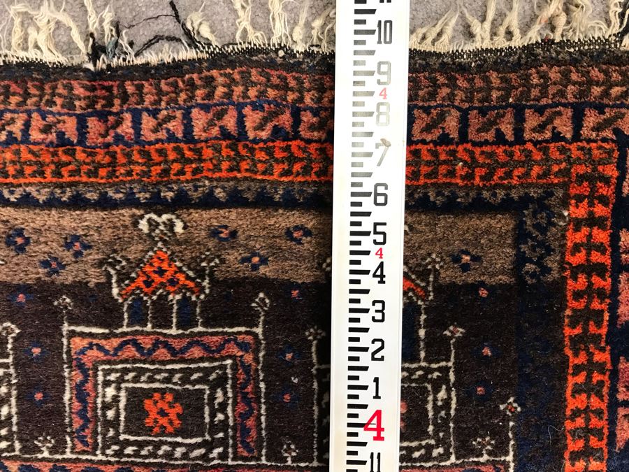 Vintage Hand Knotted Wool Perisan Rug 4'10' X 2'8' [Photo 18]