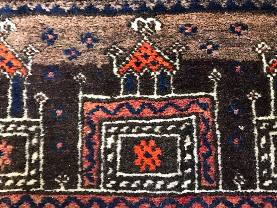 Vintage Hand Knotted Wool Perisan Rug 4'10' X 2'8' [Photo 12]