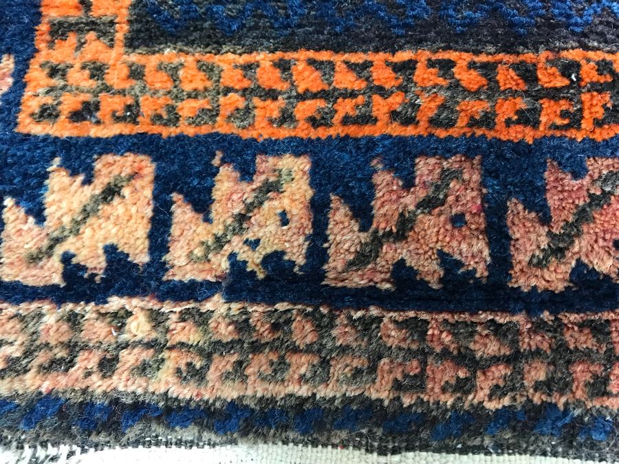 Vintage Hand Knotted Wool Perisan Rug 4'10' X 2'8' [Photo 13]