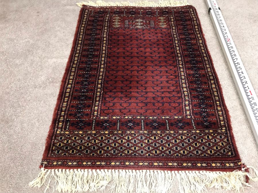 Vintage Hand Knotted Wool Perisan Rug 3' X 2'1' [Photo 5]