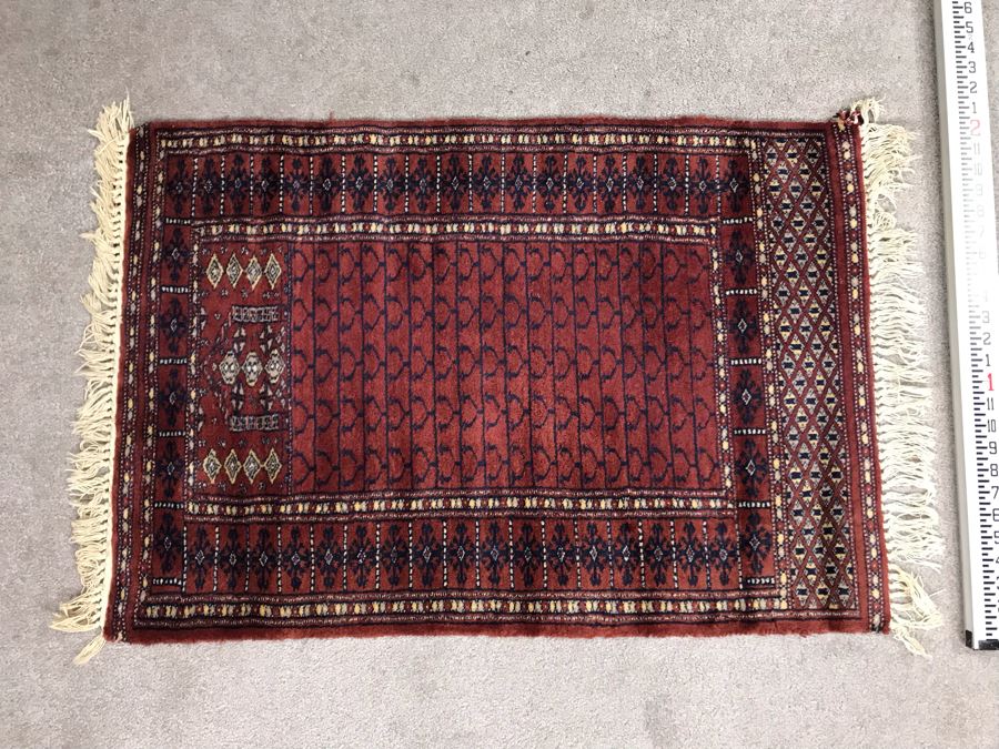 Vintage Hand Knotted Wool Perisan Rug 3' X 2'1' [Photo 2]