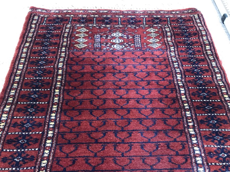 Vintage Hand Knotted Wool Perisan Rug 3' X 2'1' [Photo 8]