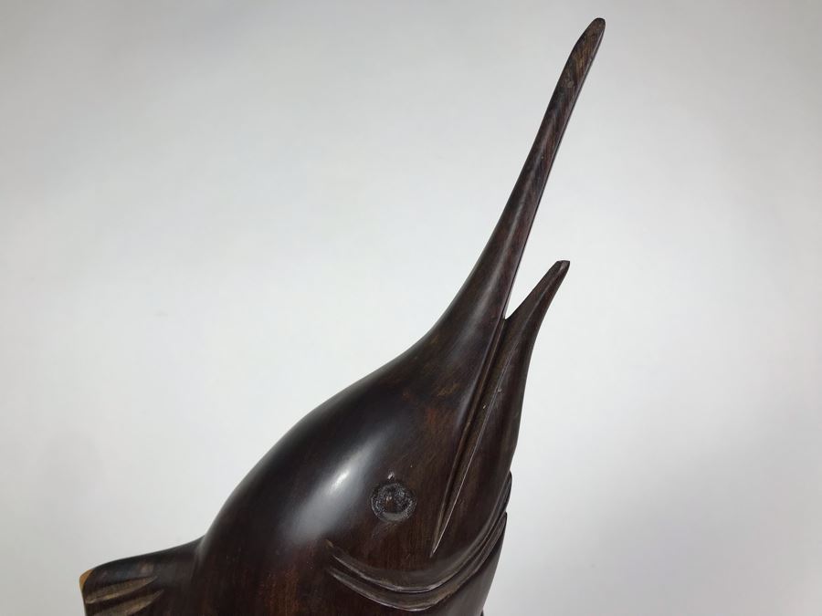 Vintage Seri Indians Ironwood Large Carving Marlin Swordfish Sculpture 28H [Photo 6]