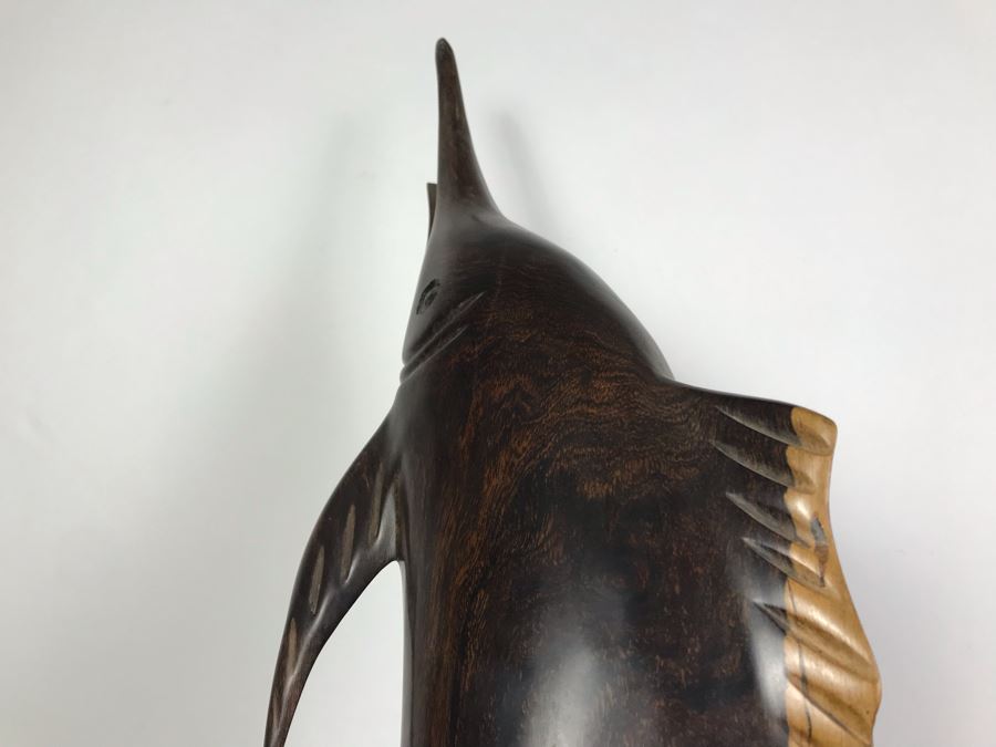 Vintage Seri Indians Ironwood Large Carving Marlin Swordfish Sculpture 28H [Photo 12]