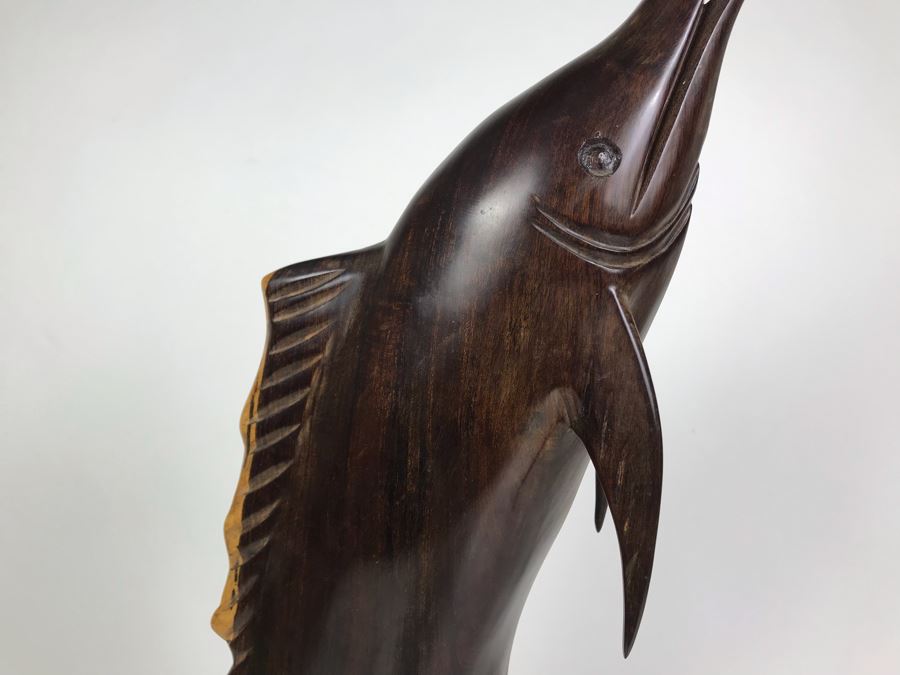 Vintage Seri Indians Ironwood Large Carving Marlin Swordfish Sculpture 28H [Photo 5]